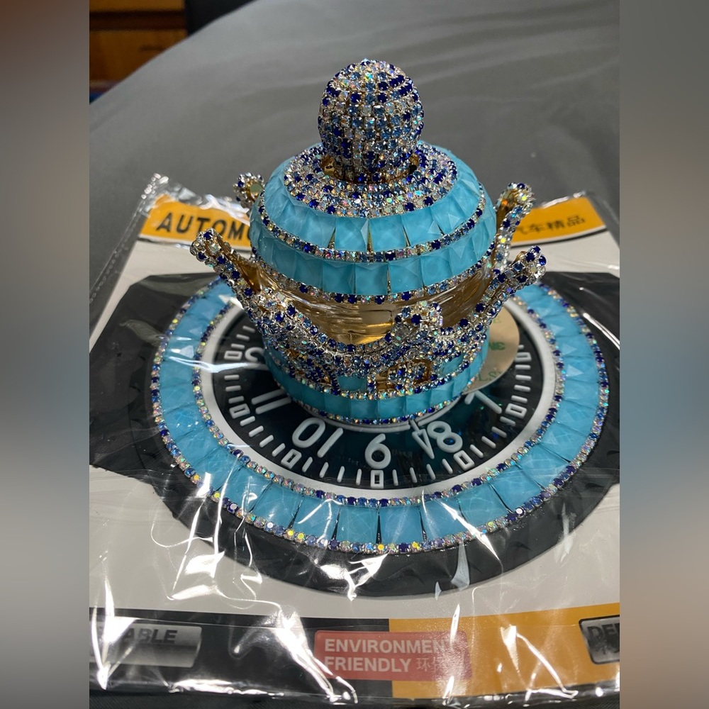 Crystal Crown Air Freshener TURQUOISE with matching non slip sticky mat